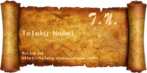 Teleky Noémi névjegykártya